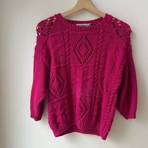 BRAEMAR Vintage crocheted cable Women’s Sweater 100% cotton size medium